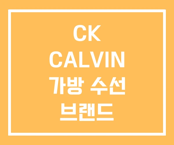 CK CALVIN 가방 수선 브랜드 CK CALVIN 가방 수선 브랜드