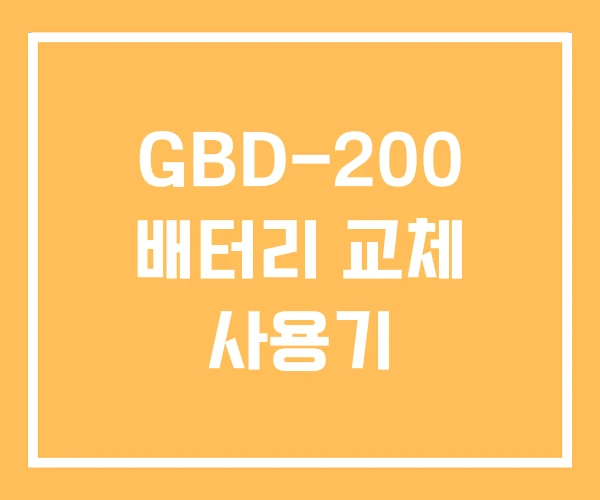 GBD-200 배터리 교체 사용기 GBD-200 배터리 교체 사용기