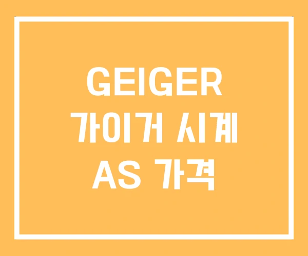 GEIGER 가이거 시계 AS 가격