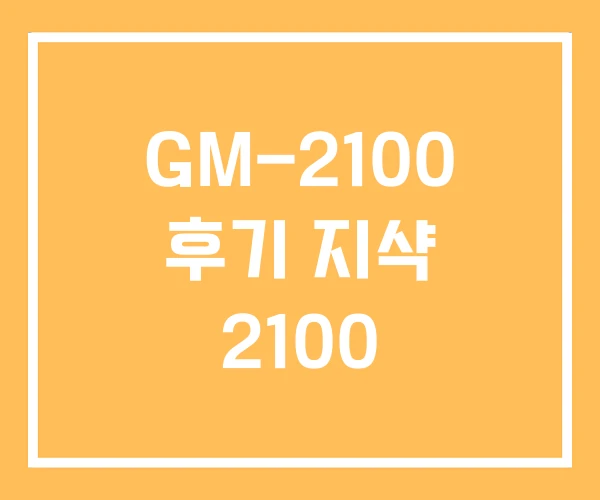 GM-2100 후기 지샥 2100