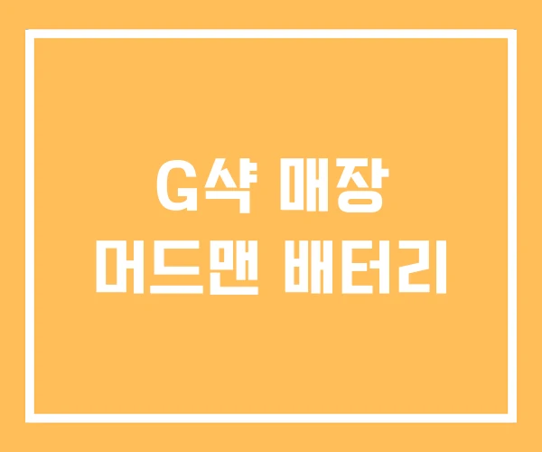 G샥 매장 머드맨 배터리 G샥 매장 머드맨 배터리