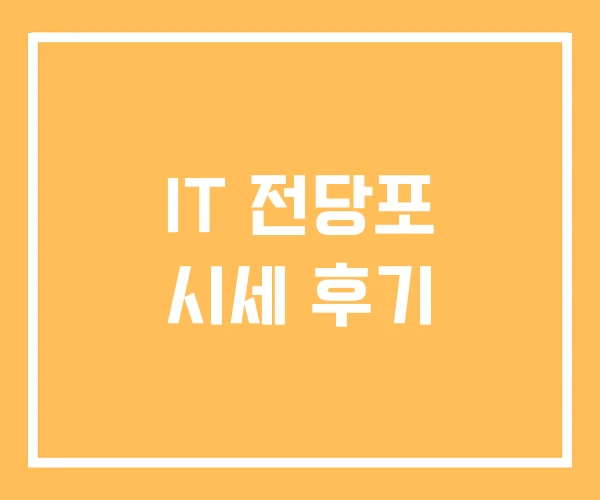 IT 전당포 시세 후기