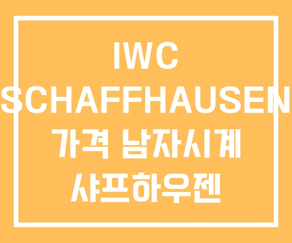 IWC SCHAFFHAUSEN 가격 남자시계 샤프하우젠 IWC SCHAFFHAUSEN 가격 남자시계 샤프하우젠