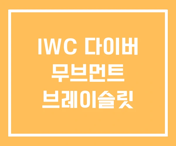 IWC 다이버 무브먼트 브레이슬릿 IWC 다이버 무브먼트 브레이슬릿