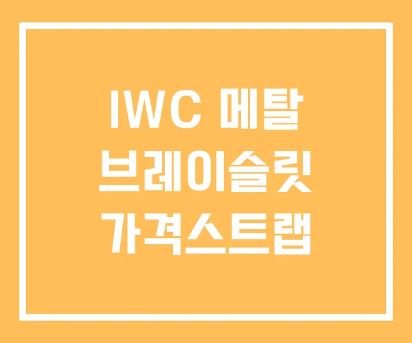 IWC 메탈 브레이슬릿 가격스트랩 IWC 메탈 브레이슬릿 가격스트랩