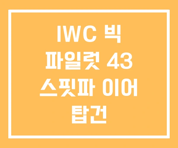 IWC 빅 파일럿 43 스핏파 이어 탑건