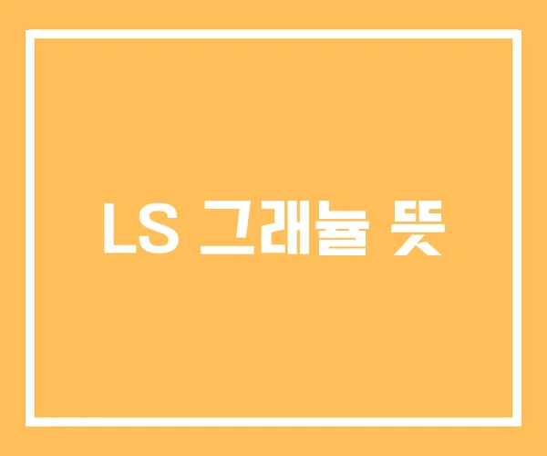 LS 그래뉼 뜻