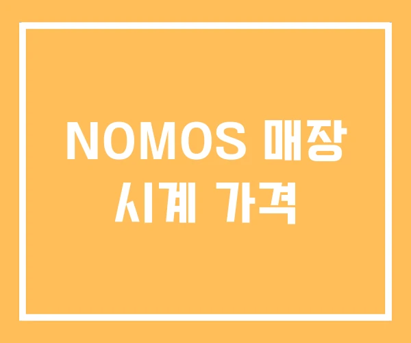 NOMOS 매장 시계 가격 NOMOS 매장 시계 가격