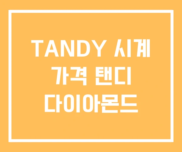 TANDY 시계 가격 탠디 다이아몬드 TANDY 시계 가격 탠디 다이아몬드