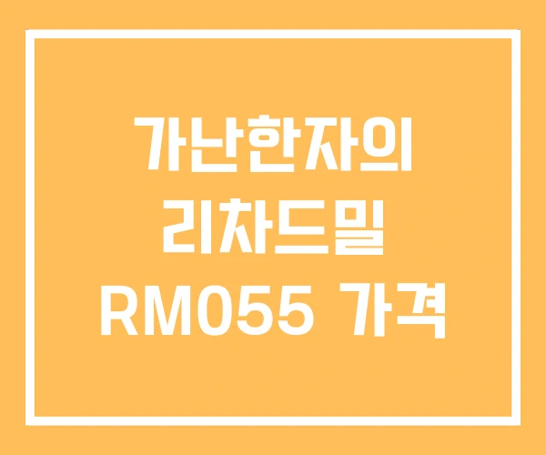 가난한자의 리차드밀 RM055 가격 가난한자의 리차드밀 RM055 가격