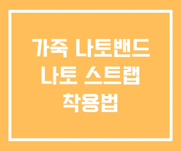 가죽 나토밴드 나토 스트랩 착용법 가죽 나토밴드 나토 스트랩 착용법