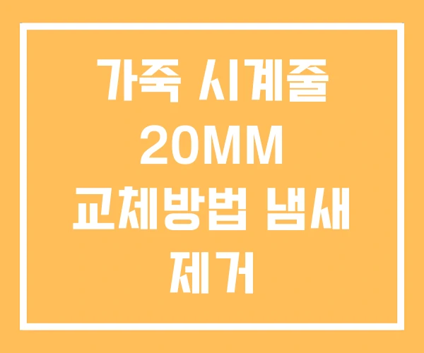 가죽 시계줄 20MM 교체방법 냄새 제거 가죽 시계줄 20MM 교체방법 냄새 제거