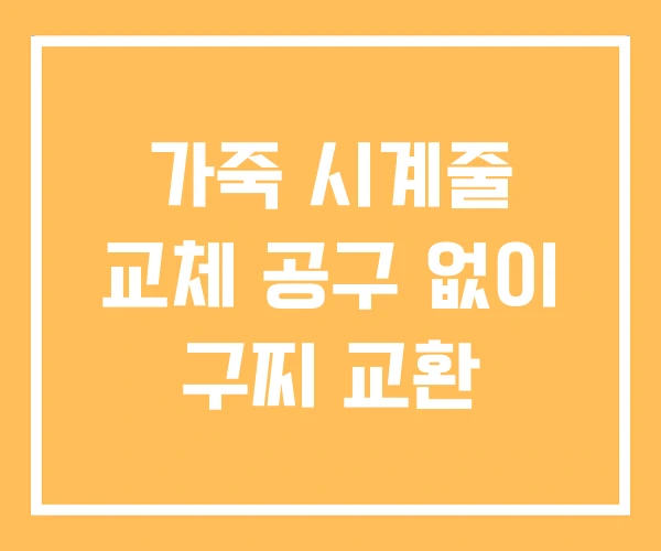 가죽 시계줄 교체 공구 없이 구찌 교환