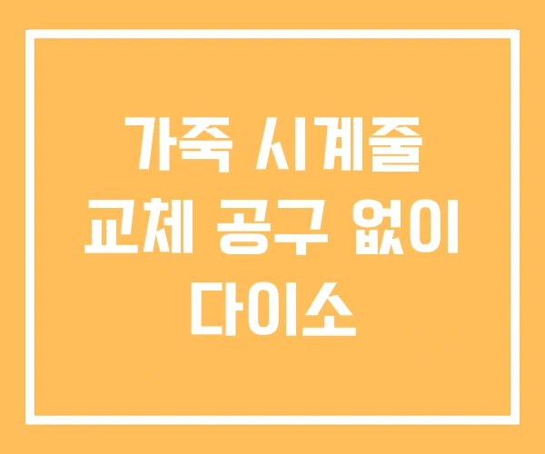 가죽 시계줄 교체 공구 없이 다이소 가죽 시계줄 교체 공구 없이 다이소