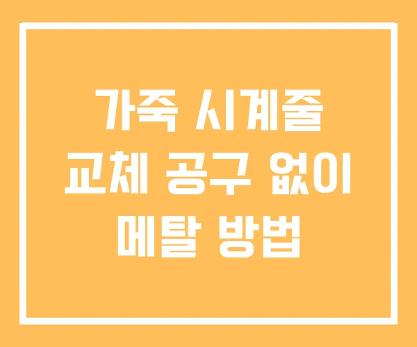 가죽 시계줄 교체 공구 없이 메탈 방법 가죽 시계줄 교체 공구 없이 메탈 방법
