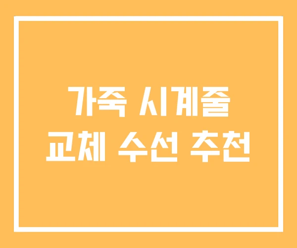가죽 시계줄 교체 수선 추천