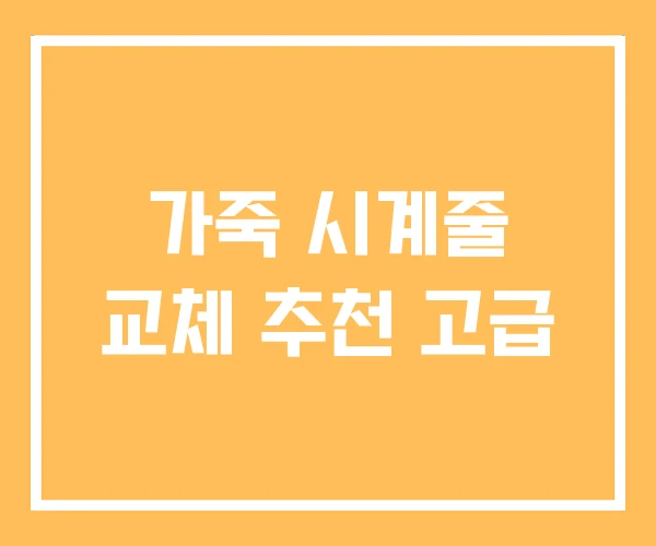 가죽 시계줄 교체 추천 고급