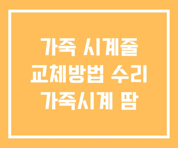 가죽 시계줄 교체방법 수리 가죽시계 땀