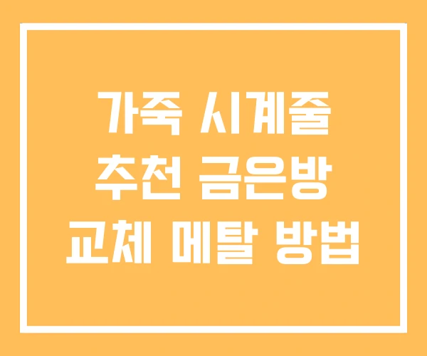 가죽 시계줄 추천 금은방 교체 메탈 방법 가죽 시계줄 추천 금은방 교체 메탈 방법
