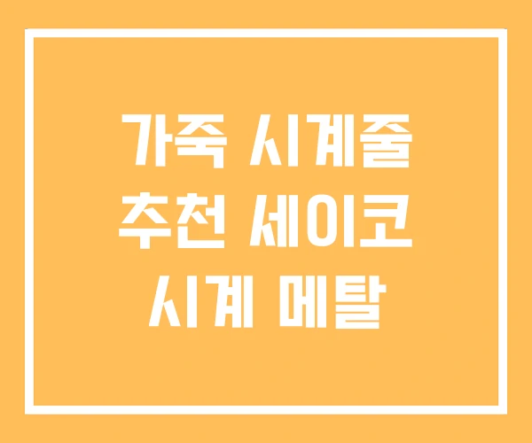 가죽 시계줄 추천 세이코 시계 메탈 가죽 시계줄 추천 세이코 시계 메탈