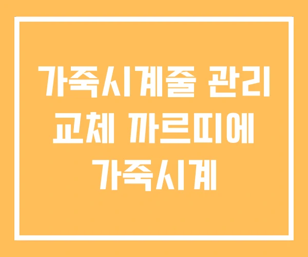 가죽시계줄 관리 교체 까르띠에 가죽시계 가죽시계줄 관리 교체 까르띠에 가죽시계