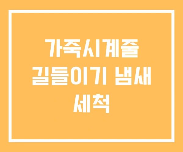 가죽시계줄 길들이기 냄새 세척