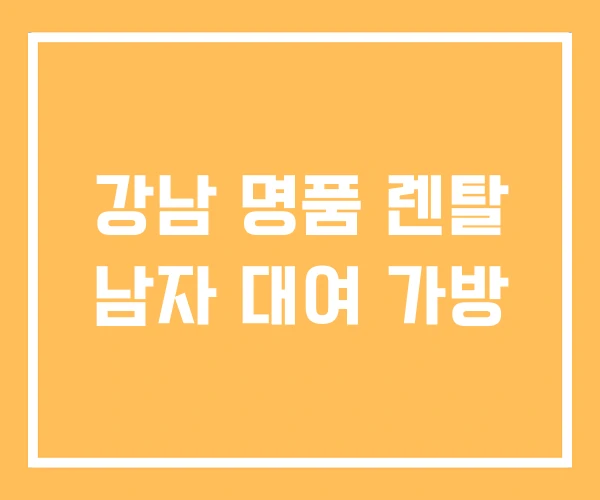 강남 명품 렌탈 남자 대여 가방