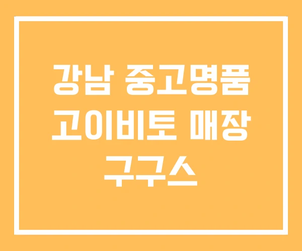 강남 중고명품 고이비토 매장 구구스 강남 중고명품 고이비토 매장 구구스