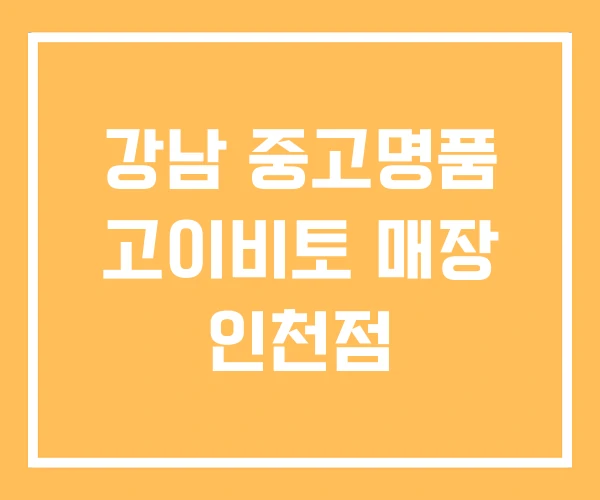 강남 중고명품 고이비토 매장 인천점 강남 중고명품 고이비토 매장 인천점