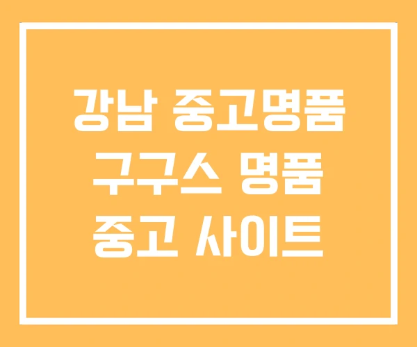 강남 중고명품 구구스 명품 중고 사이트