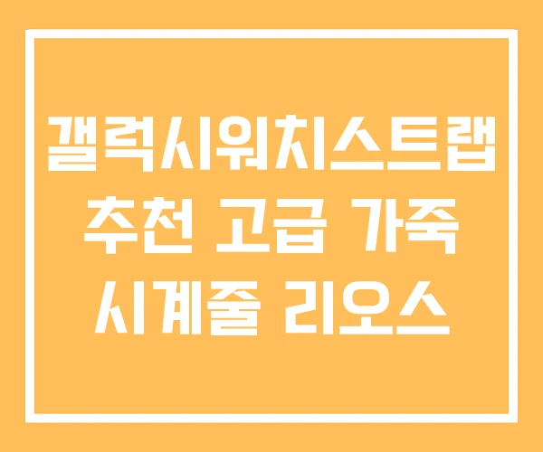 갤럭시워치스트랩 추천 고급 가죽 시계줄 리오스 갤럭시워치스트랩 추천 고급 가죽 시계줄 리오스