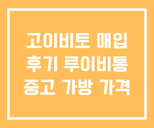 고이비토 매입 후기 루이비통 중고 가방 가격 고이비토 매입 후기 루이비통 중고 가방 가격