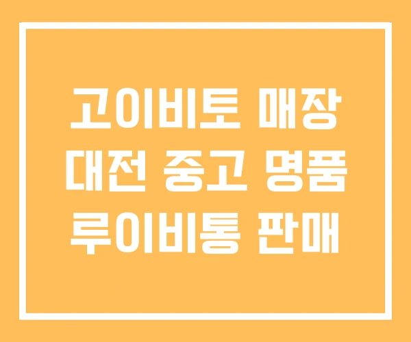 고이비토 매장 대전 중고 명품 루이비통 판매