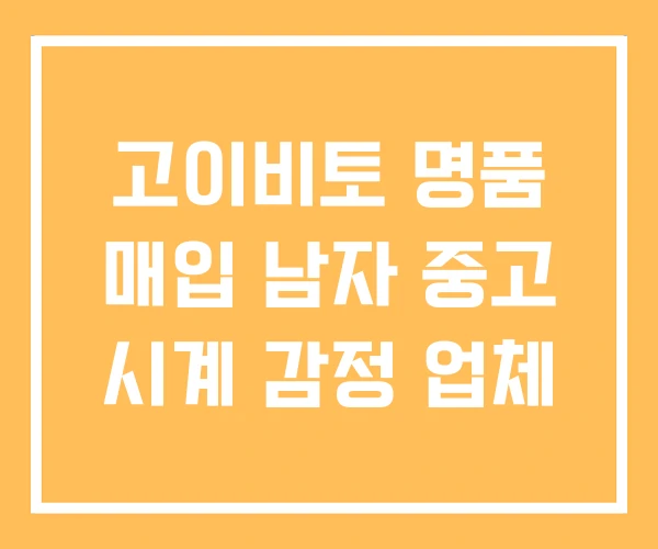 고이비토 명품 매입 남자 중고 시계 감정 업체 고이비토 명품 매입 남자 중고 시계 감정 업체
