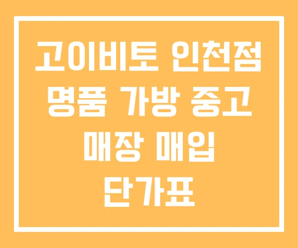 고이비토 인천점 명품 가방 중고 매장 매입 단가표 고이비토 인천점 명품 가방 중고 매장 매입 단가표