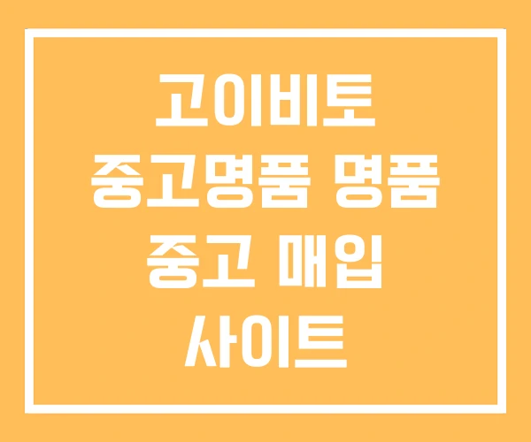 고이비토 중고명품 명품 중고 매입 사이트 고이비토 중고명품 명품 중고 매입 사이트