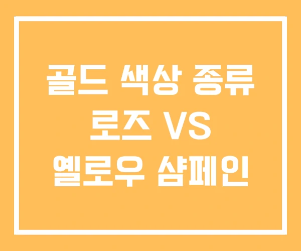 골드 색상 종류 로즈 VS 옐로우 샴페인