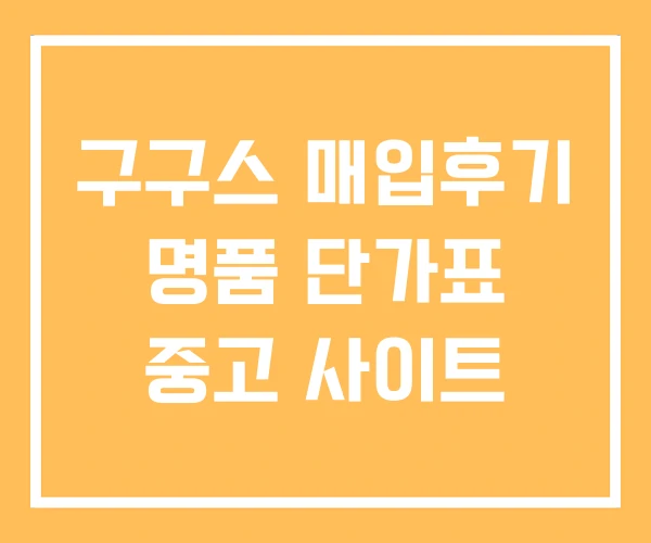 구구스 매입후기 명품 단가표 중고 사이트 구구스 매입후기 명품 단가표 중고 사이트