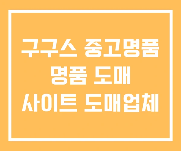 구구스 중고명품 명품 도매 사이트 도매업체