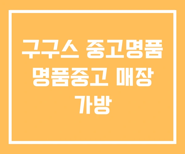 구구스 중고명품 명품중고 매장 가방
