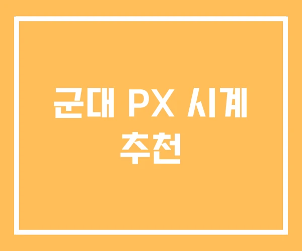 군대 PX 시계 추천