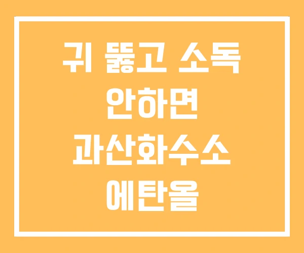 귀 뚫고 소독 안하면 과산화수소 에탄올