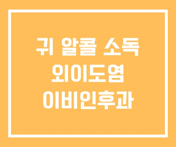 귀 알콜 소독 외이도염 이비인후과