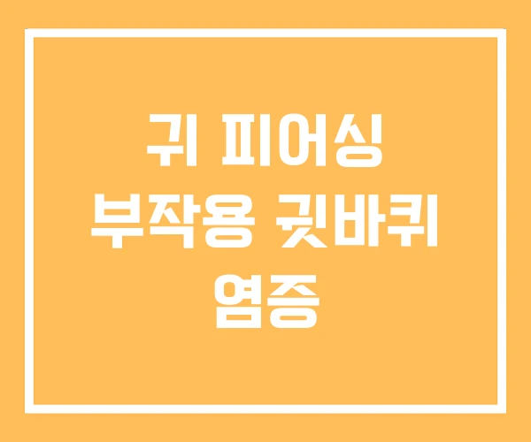 귀 피어싱 부작용 귓바퀴 염증 귀 피어싱 부작용 귓바퀴 염증