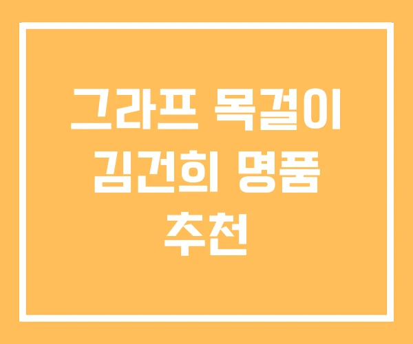 그라프 목걸이 김건희 명품 추천 그라프 목걸이 김건희 명품 추천