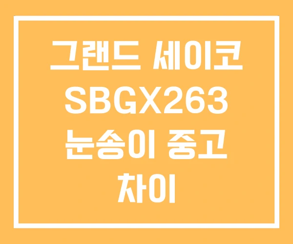 그랜드 세이코 SBGX263 눈송이 중고 차이