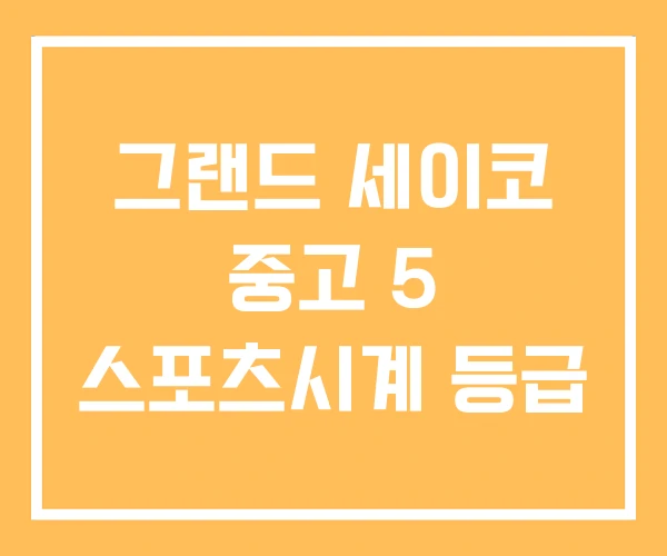 그랜드 세이코 중고 5 스포츠시계 등급 그랜드 세이코 중고 5 스포츠시계 등급
