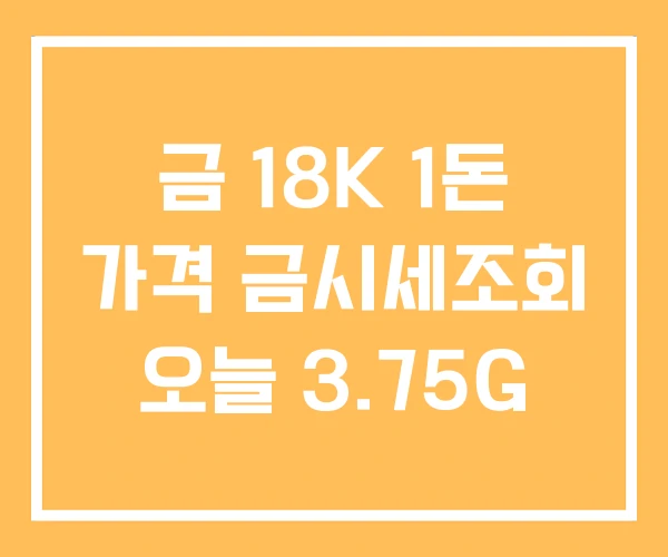 금 18K 1돈 가격 금시세조회 오늘 3.75G