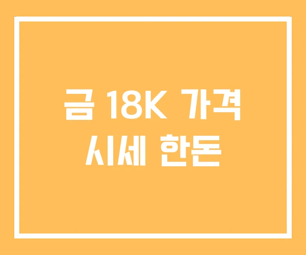 금 18K 가격 시세 한돈 금 18K 가격 시세 한돈