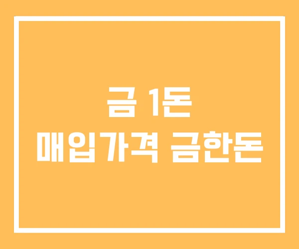 금 1돈 매입가격 금한돈 금 1돈 매입가격 금한돈